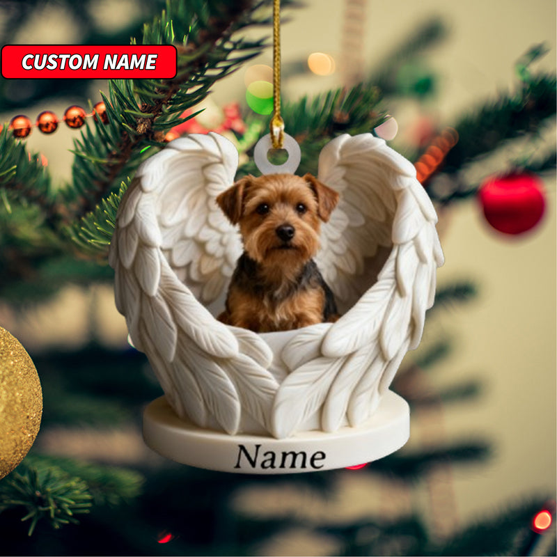 Personalized Lakeland Terrier Dog Angel Wings Ornament, Dog Christmas Ornament Gift, Dog Car Ornament