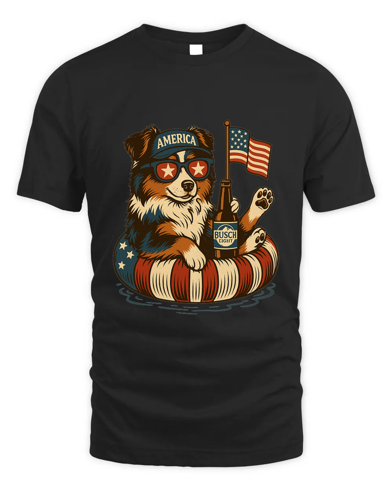 Miniature American Shepherd Patriotic Dog Shirt Funny 4Th Of July Floatie Design For Summer Beer Shirt, America Pool Party Shirt, Usa Flag Dog