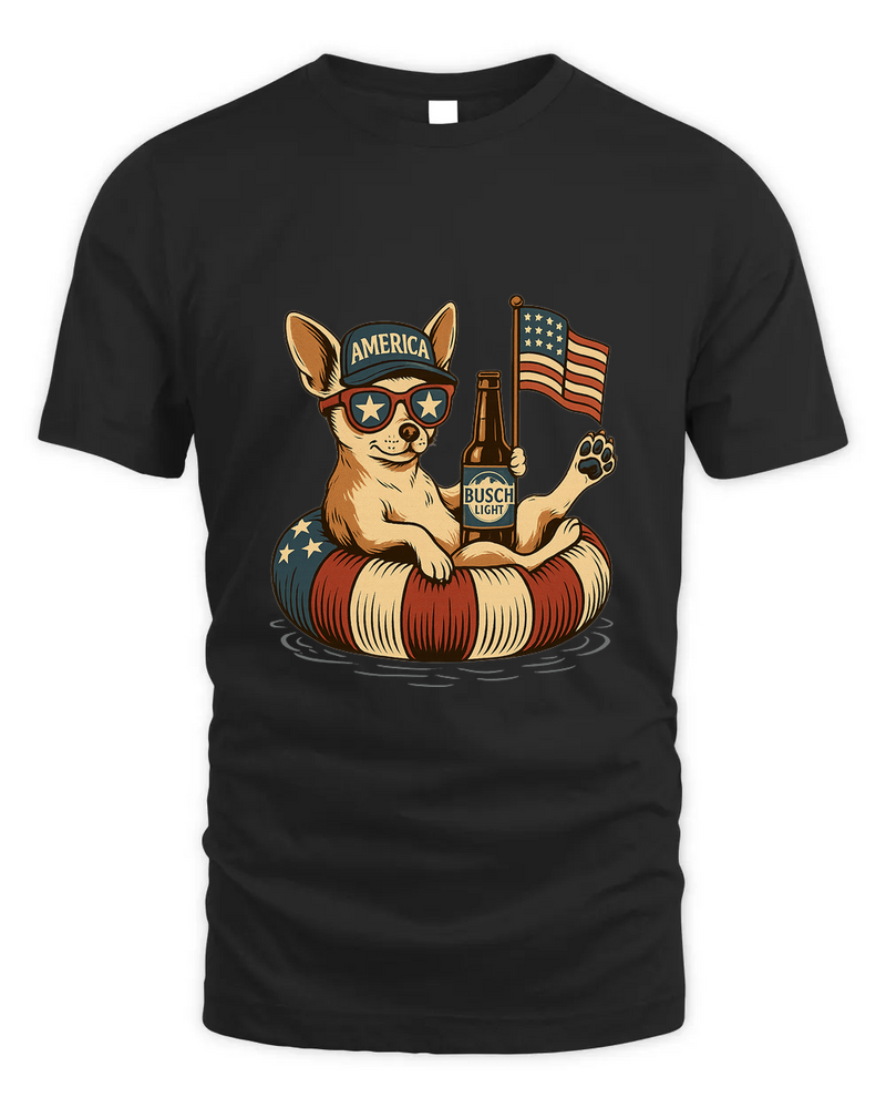 Chihuahua  Patriotic Dog Shirt Funny 4Th Of July Floatie Design For Summer Beer Shirt, America Pool Party Shirt, Usa Flag Dog