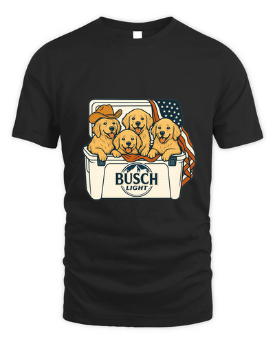 Golden Retriever Patriotic 4Th Of July Funny Beer Dog Cooler, Independence Cooler Puppies, Summer 4Th Of Jult Cooler Beer, Dogs In Cooler Shirt