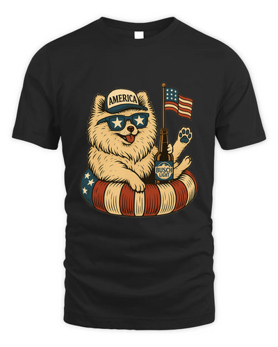 Pomeranian Patriotic Dog Shirt Funny 4Th Of July Floatie Design For Summer Beer Shirt, America Pool Party Shirt, Usa Flag Dog