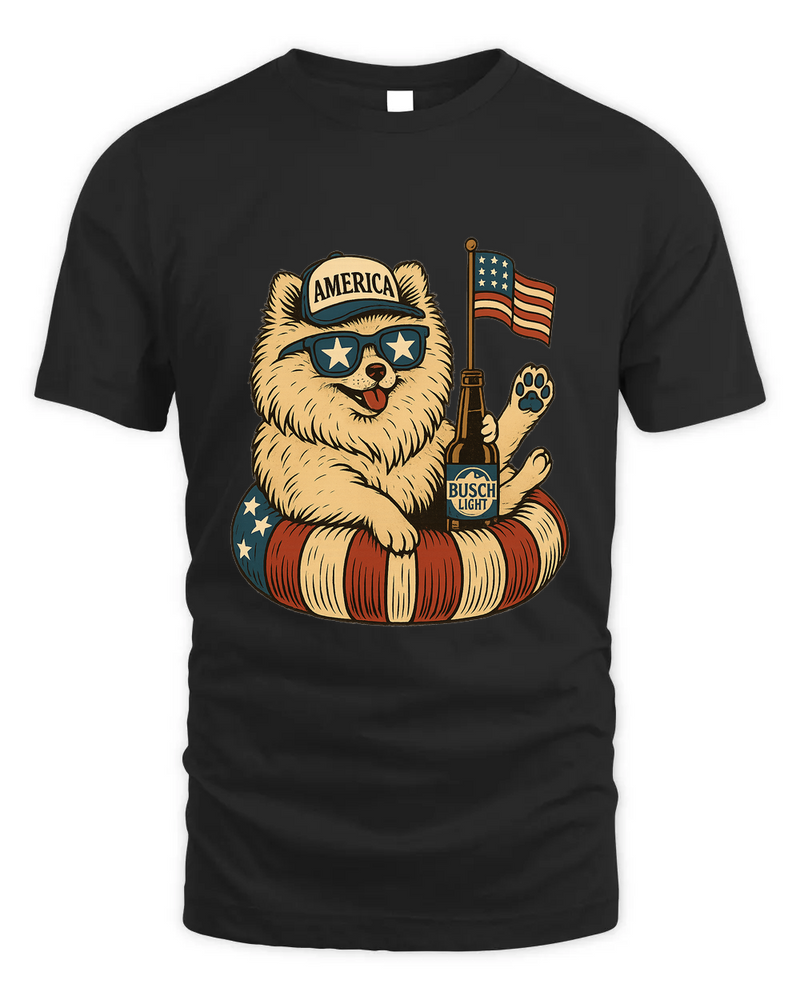 Pomeranian Patriotic Dog Shirt Funny 4Th Of July Floatie Design For Summer Beer Shirt, America Pool Party Shirt, Usa Flag Dog