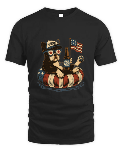French Bulldog Patriotic Dog Shirt Funny 4Th Of July Floatie Design For Summer Beer Shirt, America Pool Party Shirt, Usa Flag Dog