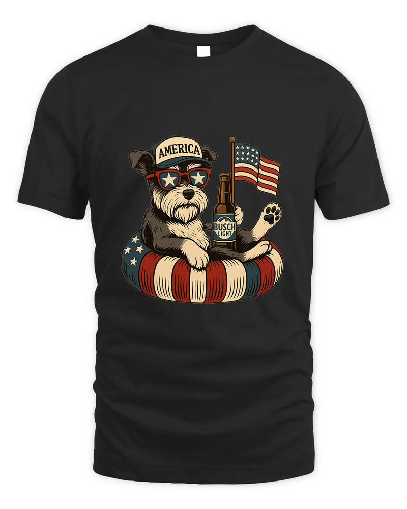 Miniature Schnauzer Patriotic Dog Shirt Funny 4Th Of July Floatie Design For Summer Beer Shirt, America Pool Party Shirt, Usa Flag Dog