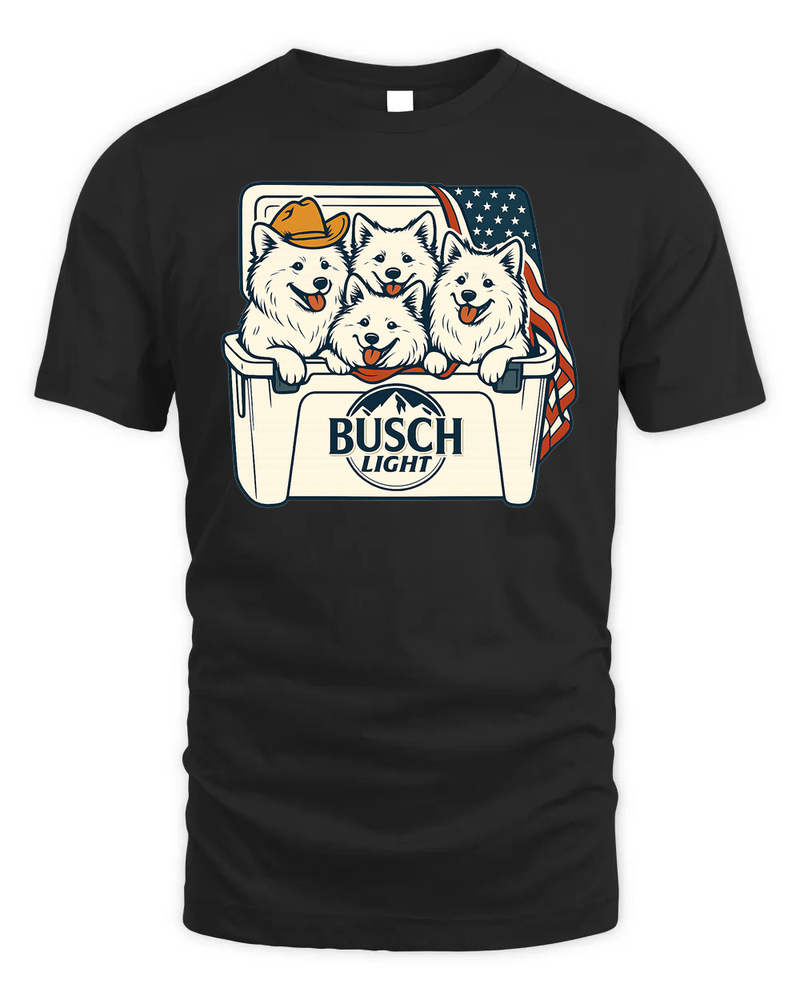 American Eskimo Dog Patriotic 4Th Of July Funny Beer Dog Cooler