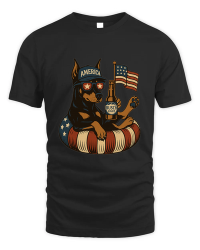 Doberman Pinscher Patriotic Dog Shirt Funny 4Th Of July Floatie Design For Summer Beer Shirt, America Pool Party Shirt, Usa Flag Dog