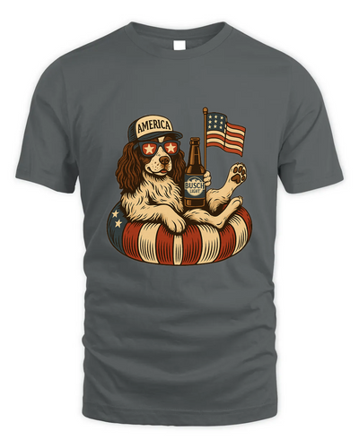 English Springer Spaniel Shirt Funny 4Th Of July Floatie Design For Summer Beer Shirt, America Pool Party Shirt, Usa Flag Dog