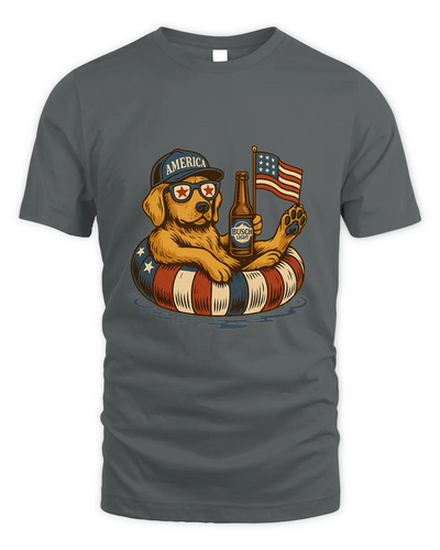 French Labrador Retriever Dog Shirt Funny 4Th Of July Floatie Design For Summer Beer Shirt, America Pool Party Shirt, Usa Flag Dog