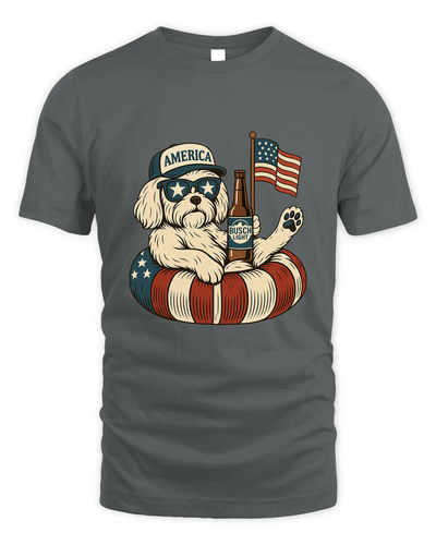 Shih Tzu Patriotic Dog Shirt Funny 4Th Of July Floatie Design For Summer Beer Shirt, America Pool Party Shirt, Usa Flag Dog