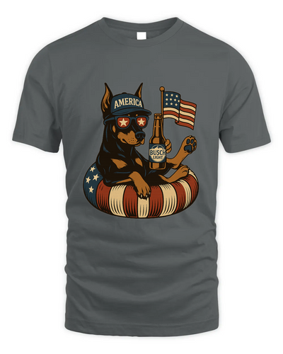Doberman Pinscher Patriotic Dog Shirt Funny 4Th Of July Floatie Design For Summer Beer Shirt, America Pool Party Shirt, Usa Flag Dog