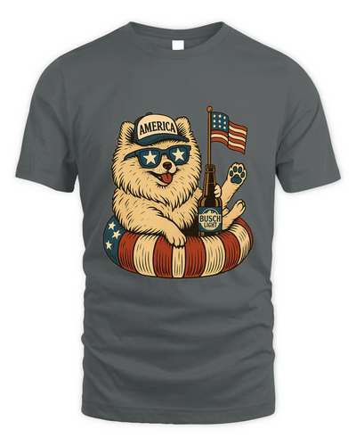 Pomeranian Patriotic Dog Shirt Funny 4Th Of July Floatie Design For Summer Beer Shirt, America Pool Party Shirt, Usa Flag Dog
