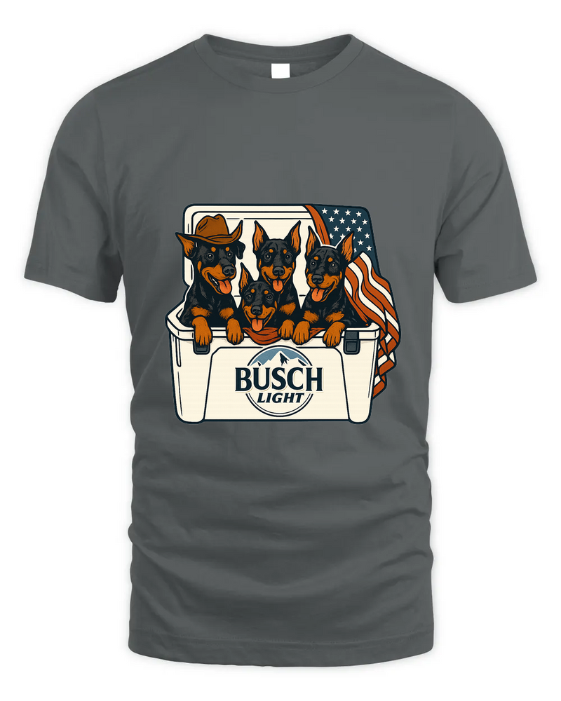 Doberman Pinscher Patriotic 4Th Of July Funny Beer Dog Cooler, Independence Cooler Puppies, Summer 4Th Of Jult Cooler Beer, Dogs In Cooler Shirt