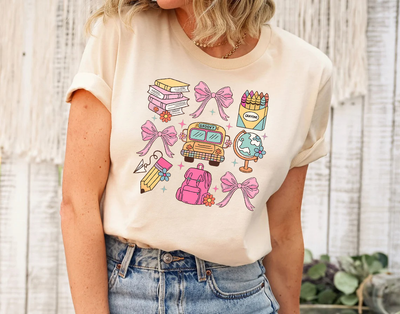 Coquette Teacher Shirt, Cute Back To School Shirt, Elementary Teacher Tee, Coquette Pink Bow Tees, New Teacher Tee