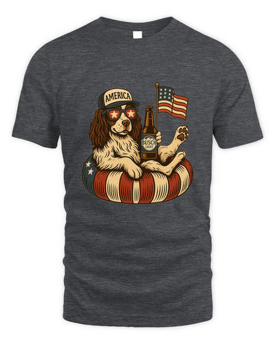 English Springer Spaniel Shirt Funny 4Th Of July Floatie Design For Summer Beer Shirt, America Pool Party Shirt, Usa Flag Dog