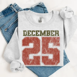 Retro Christmas Sweatshirt, December 25 Shirt, Holiday Clothing, Womens Christmas Shirts, Christmas Crewneck, Christmas Gift, Winter Sweater