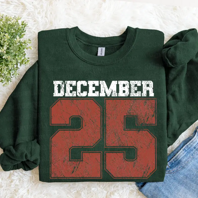 Retro Christmas Sweatshirt, December 25 Shirt, Holiday Clothing, Womens Christmas Shirts, Christmas Crewneck, Christmas Gift, Winter Sweater