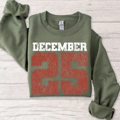 Retro Christmas Sweatshirt, December 25 Shirt, Holiday Clothing, Womens Christmas Shirts, Christmas Crewneck, Christmas Gift, Winter Sweater