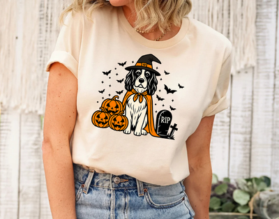 Shetland Sheepdog Halloween Shirt, Spooky Whippet Witch Shirt, Pumpkin Shetland Sheepdog, Halloween Dog Lover Gift