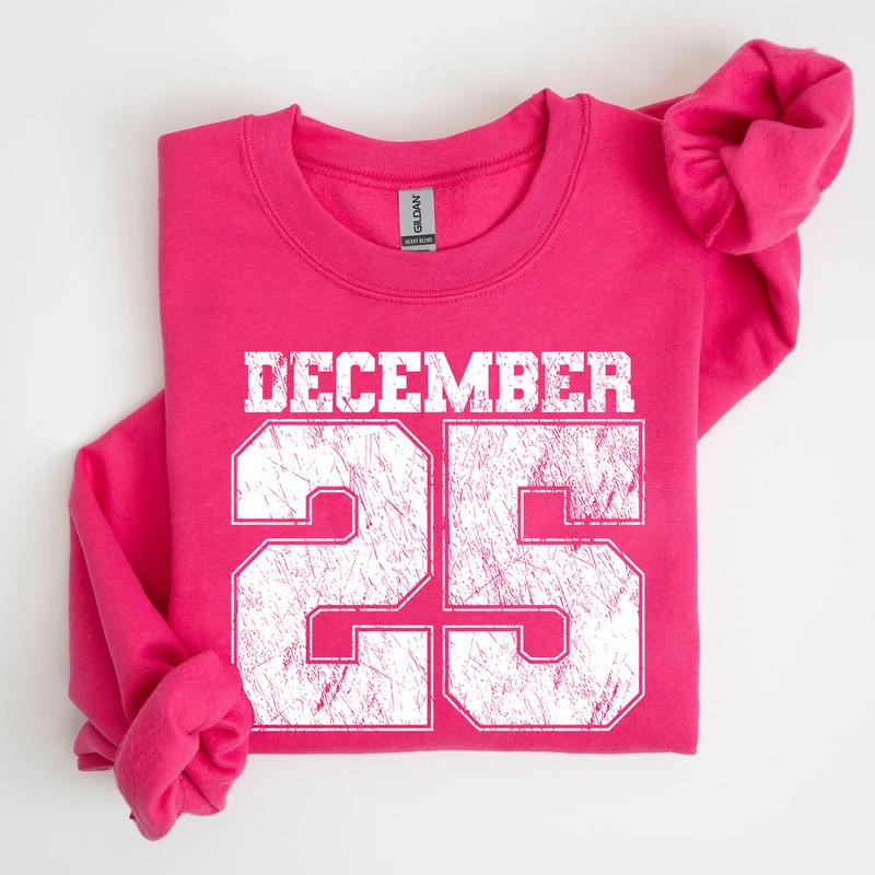 Retro Christmas Sweatshirt, December 25 Shirt, Holiday Clothing, Womens Christmas Shirts, Christmas Crewneck, Christmas Gift, Winter Sweater