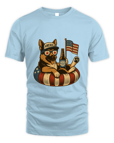 German Shepherd Dog Patriotic Dog Shirt Funny 4Th Of July Floatie Design For Summer Beer Shirt, America Pool Party Shirt, Usa Flag Dog