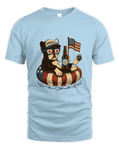 French Bulldog Patriotic Dog Shirt Funny 4Th Of July Floatie Design For Summer Beer Shirt, America Pool Party Shirt, Usa Flag Dog