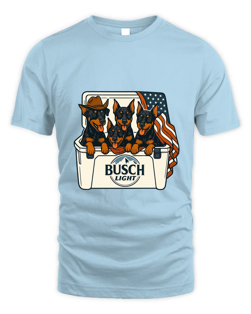 Doberman Pinscher Patriotic 4Th Of July Funny Beer Dog Cooler, Independence Cooler Puppies, Summer 4Th Of Jult Cooler Beer, Dogs In Cooler Shirt