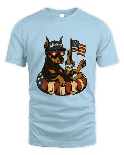 Doberman Pinscher Patriotic Dog Shirt Funny 4Th Of July Floatie Design For Summer Beer Shirt, America Pool Party Shirt, Usa Flag Dog