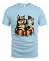 Siberian Husky Patriotic Dog Shirt Funny 4Th Of July Floatie Design For Summer Beer Shirt, America Pool Party Shirt, Usa Flag Dog