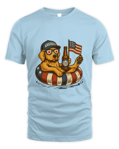 French Labrador Retriever Dog Shirt Funny 4Th Of July Floatie Design For Summer Beer Shirt, America Pool Party Shirt, Usa Flag Dog