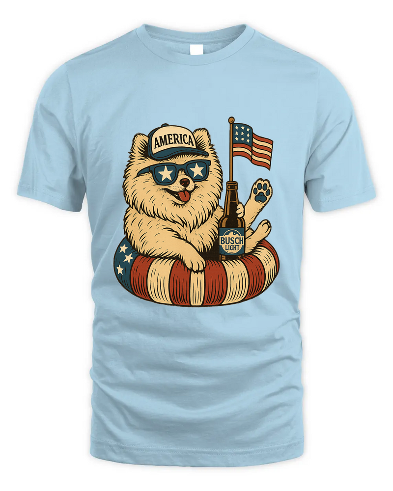 Pomeranian Patriotic Dog Shirt Funny 4Th Of July Floatie Design For Summer Beer Shirt, America Pool Party Shirt, Usa Flag Dog