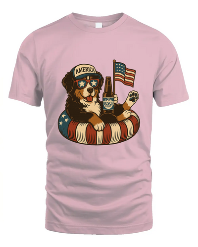 Bernese Mountain Dog Patriotic Dog Shirt Funny 4Th Of July Floatie Design For Summer Beer Shirt, America Pool Party Shirt, Usa Flag Dog