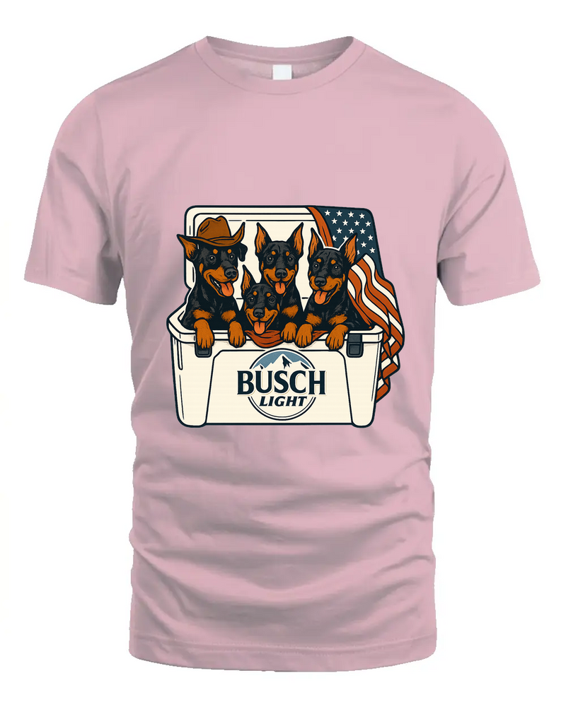 Doberman Pinscher Patriotic 4Th Of July Funny Beer Dog Cooler, Independence Cooler Puppies, Summer 4Th Of Jult Cooler Beer, Dogs In Cooler Shirt