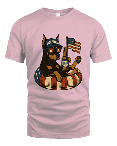Doberman Pinscher Patriotic Dog Shirt Funny 4Th Of July Floatie Design For Summer Beer Shirt, America Pool Party Shirt, Usa Flag Dog