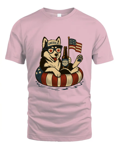Siberian Husky Patriotic Dog Shirt Funny 4Th Of July Floatie Design For Summer Beer Shirt, America Pool Party Shirt, Usa Flag Dog