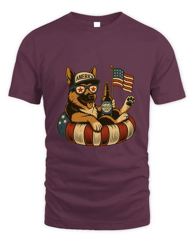 German Shepherd Dog Patriotic Dog Shirt Funny 4Th Of July Floatie Design For Summer Beer Shirt, America Pool Party Shirt, Usa Flag Dog