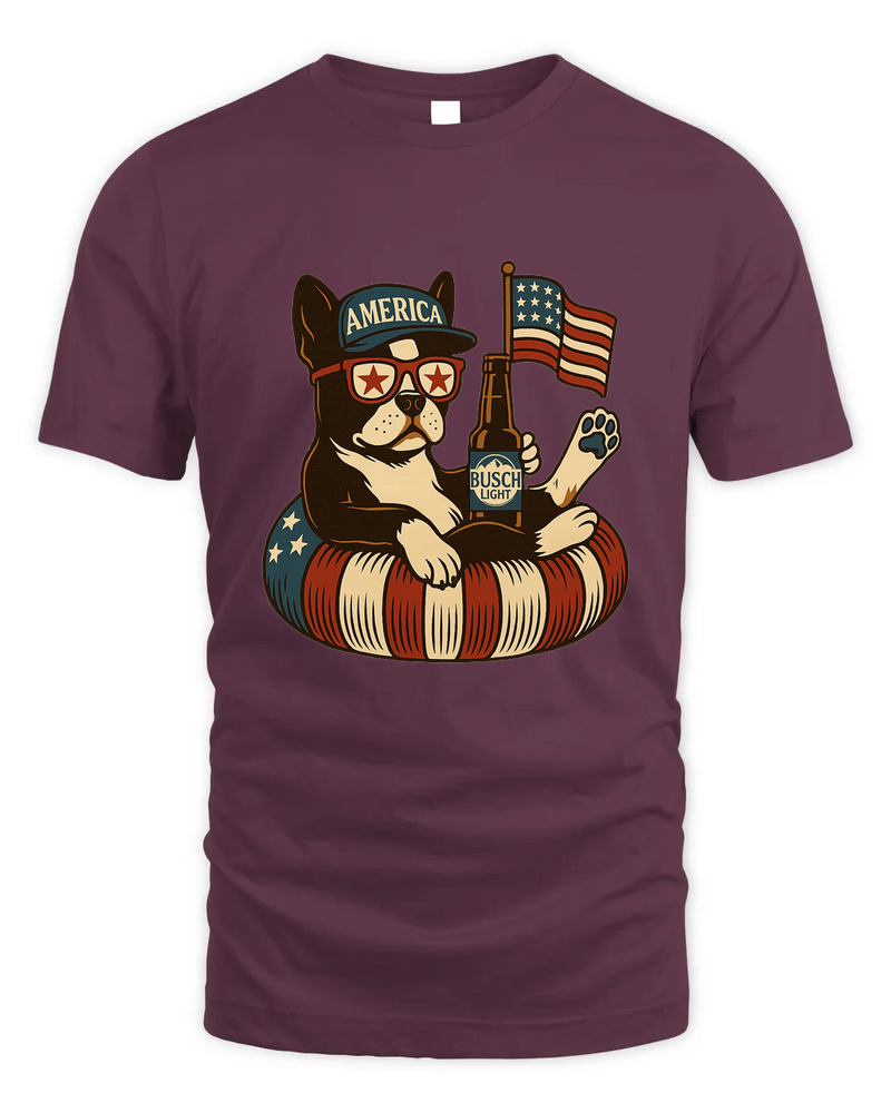 Boston Terrier Patriotic Dog Shirt Funny 4Th Of July Floatie Design For Summer Beer Shirt, America Pool Party Shirt, Usa Flag Dog