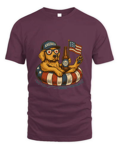 French Labrador Retriever Dog Shirt Funny 4Th Of July Floatie Design For Summer Beer Shirt, America Pool Party Shirt, Usa Flag Dog