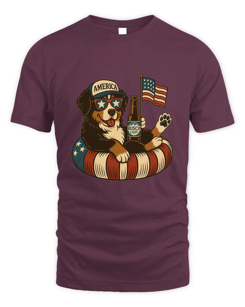 Bernese Mountain Dog Patriotic Dog Shirt Funny 4Th Of July Floatie Design For Summer Beer Shirt, America Pool Party Shirt, Usa Flag Dog