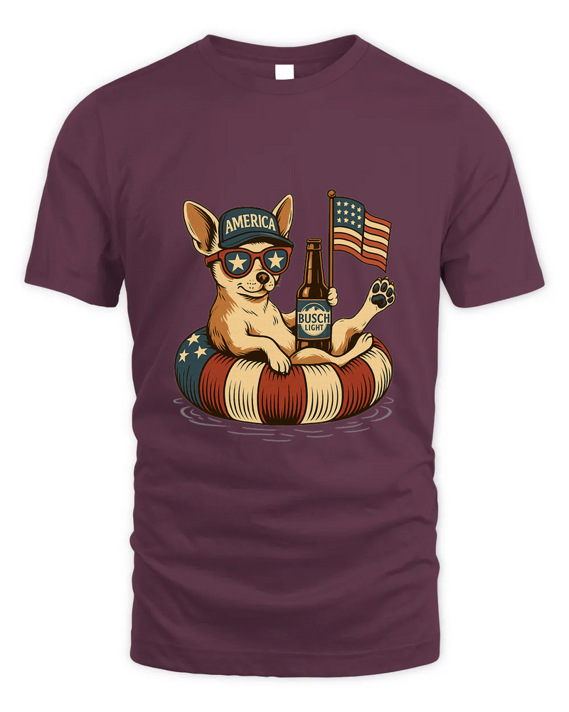 Chihuahua  Patriotic Dog Shirt Funny 4Th Of July Floatie Design For Summer Beer Shirt, America Pool Party Shirt, Usa Flag Dog