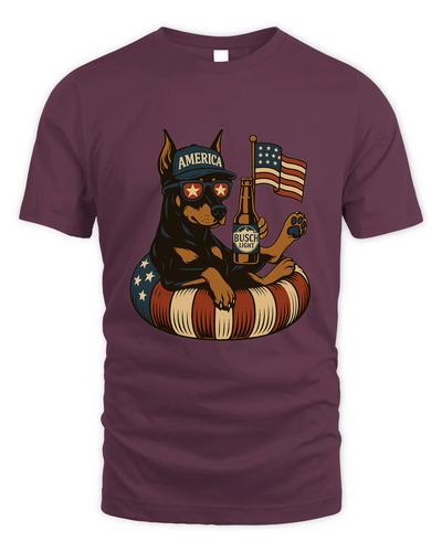 Doberman Pinscher Patriotic Dog Shirt Funny 4Th Of July Floatie Design For Summer Beer Shirt, America Pool Party Shirt, Usa Flag Dog