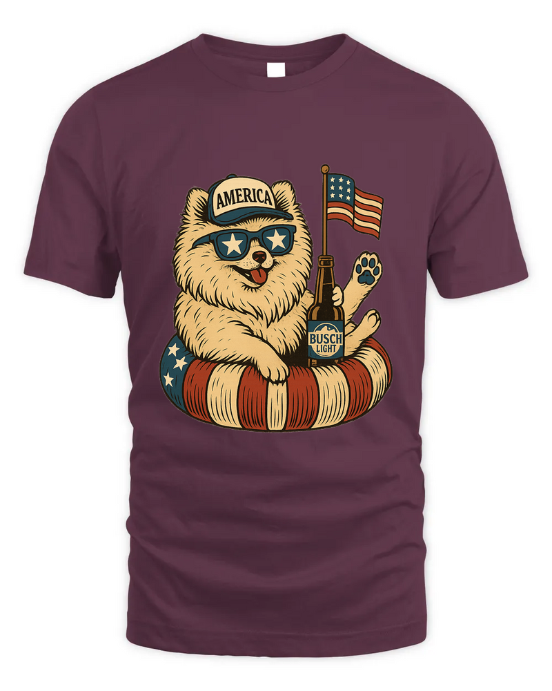 Pomeranian Patriotic Dog Shirt Funny 4Th Of July Floatie Design For Summer Beer Shirt, America Pool Party Shirt, Usa Flag Dog