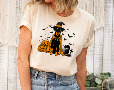 Manchester Terrier Dog Halloween Shirt, Spooky Whippet Witch Shirt, Pumpkin Manchester Terrier Dog, Halloween Dog Lover Gift