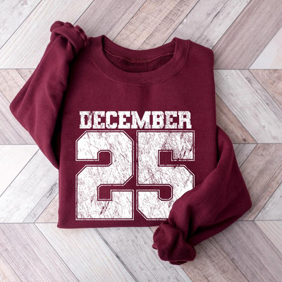 Retro Christmas Sweatshirt, December 25 Shirt, Holiday Clothing, Womens Christmas Shirts, Christmas Crewneck, Christmas Gift, Winter Sweater