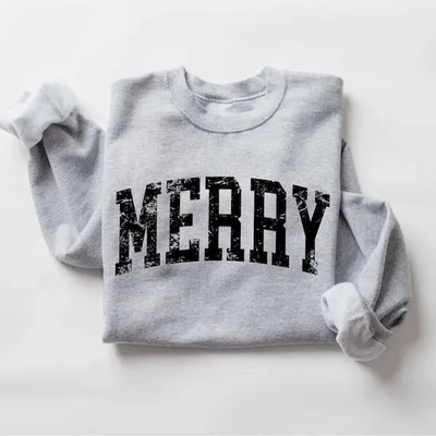 Retro Merry Sweatshirt, Merry Christmas Sweatshirt, Womens Christmas Shirt, Festive Holiday Sweater, Cute Christmas Gift, Christmas Shirt