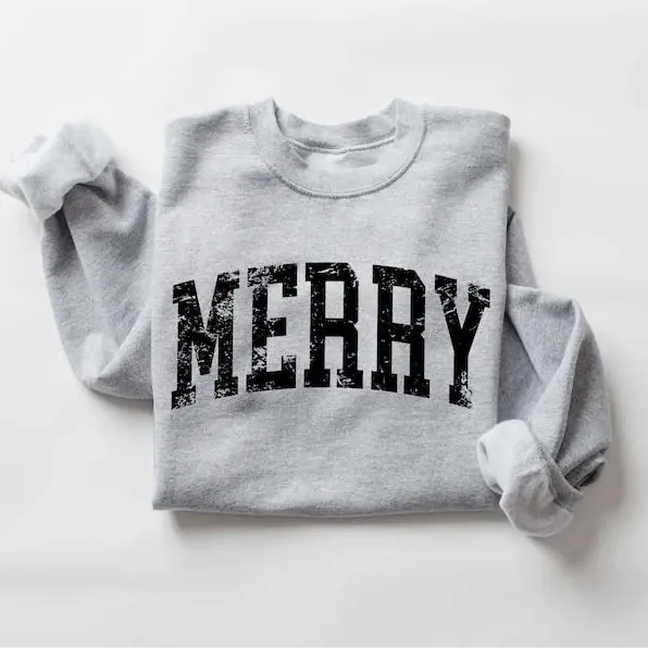 Retro Merry Sweatshirt, Merry Christmas Sweatshirt, Womens Christmas Shirt, Festive Holiday Sweater, Cute Christmas Gift, Christmas Shirt