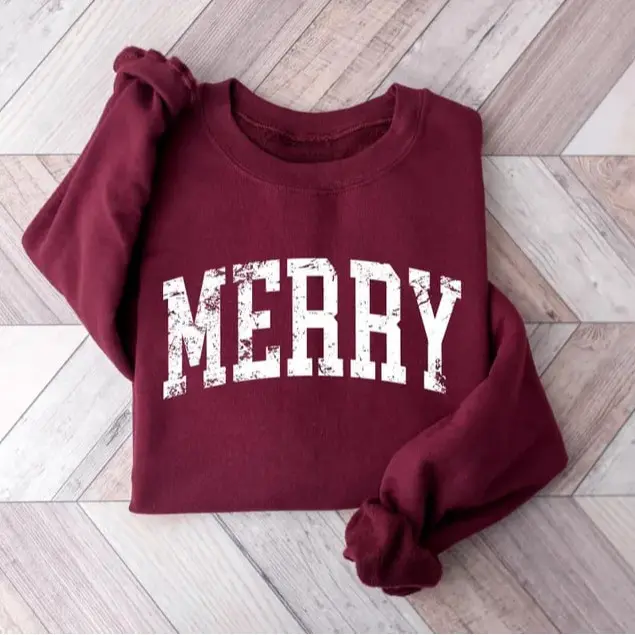Retro Merry Sweatshirt, Merry Christmas Sweatshirt, Womens Christmas Shirt, Festive Holiday Sweater, Cute Christmas Gift, Christmas Shirt