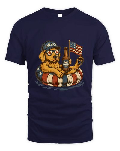 French Labrador Retriever Dog Shirt Funny 4Th Of July Floatie Design For Summer Beer Shirt, America Pool Party Shirt, Usa Flag Dog