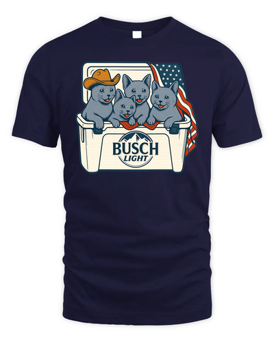 Russian Blue Patriotic 4Th Of July Funny Beer Cat Cooler