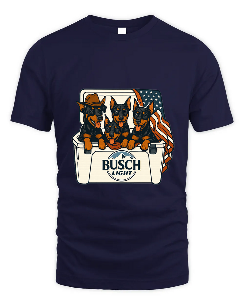 Doberman Pinscher Patriotic 4Th Of July Funny Beer Dog Cooler, Independence Cooler Puppies, Summer 4Th Of Jult Cooler Beer, Dogs In Cooler Shirt