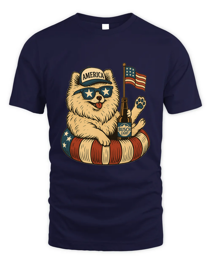 Pomeranian Patriotic Dog Shirt Funny 4Th Of July Floatie Design For Summer Beer Shirt, America Pool Party Shirt, Usa Flag Dog
